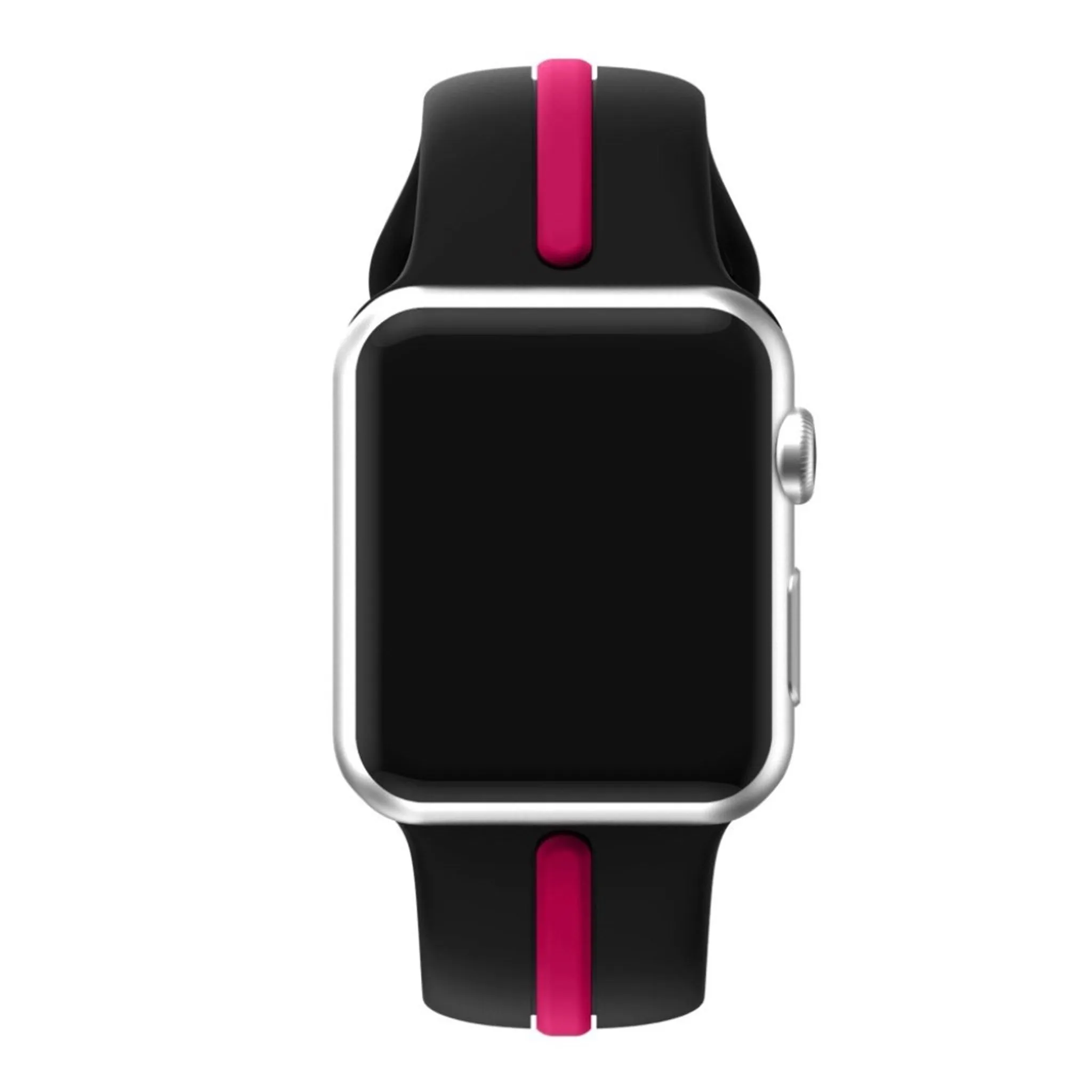 Apple Watch 42mm two-tone soft silicone watchband - Black   Rose