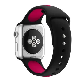 Apple Watch 42mm two-tone soft silicone watchband - Black   Rose