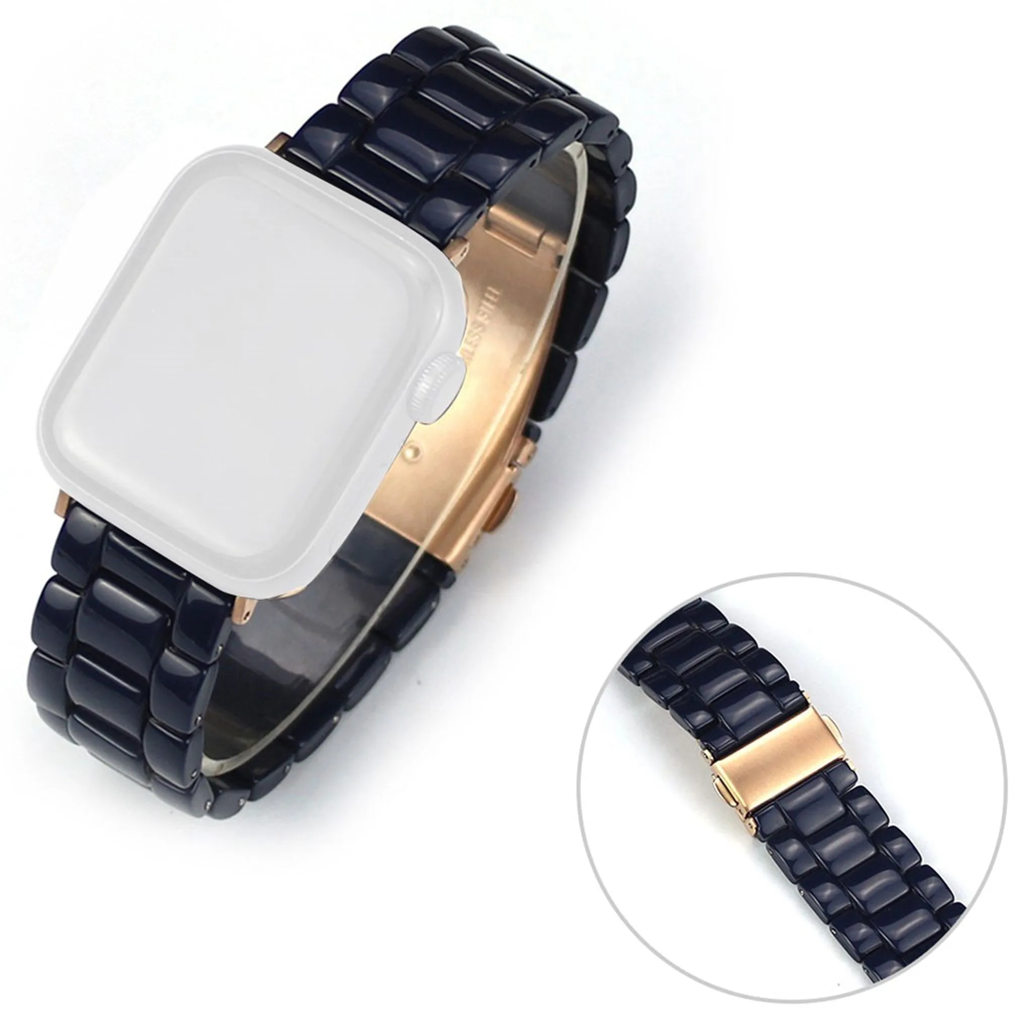 Apple Watch 44mm resin multi-color style watch strap - Dark Blue