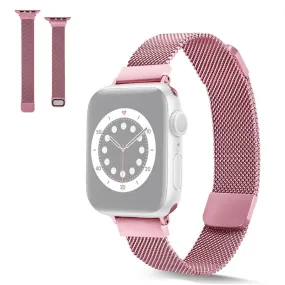 Apple Watch 44mm stainless steel with magnetic lock watch strap - Rose Red