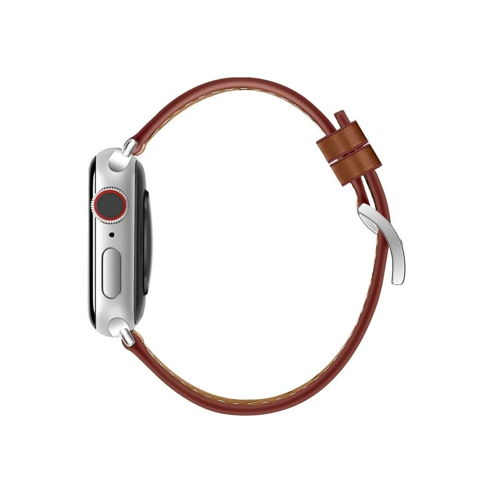 Apple Watch (45mm) breathable genuine leather watch strap - Brown