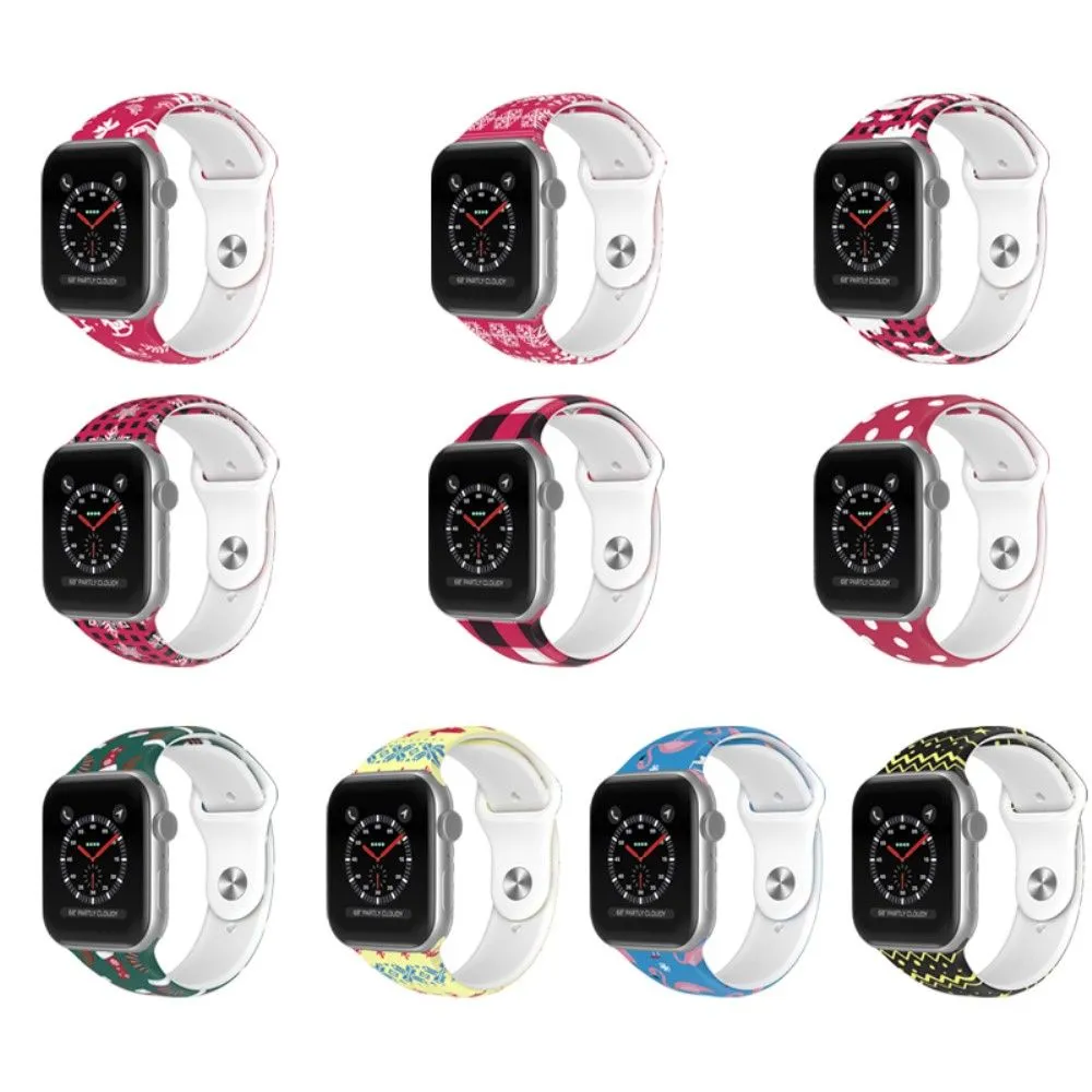 Apple Watch (45mm) christmas pattern silicone watch strap - Christmas Starry Sky / Size: L