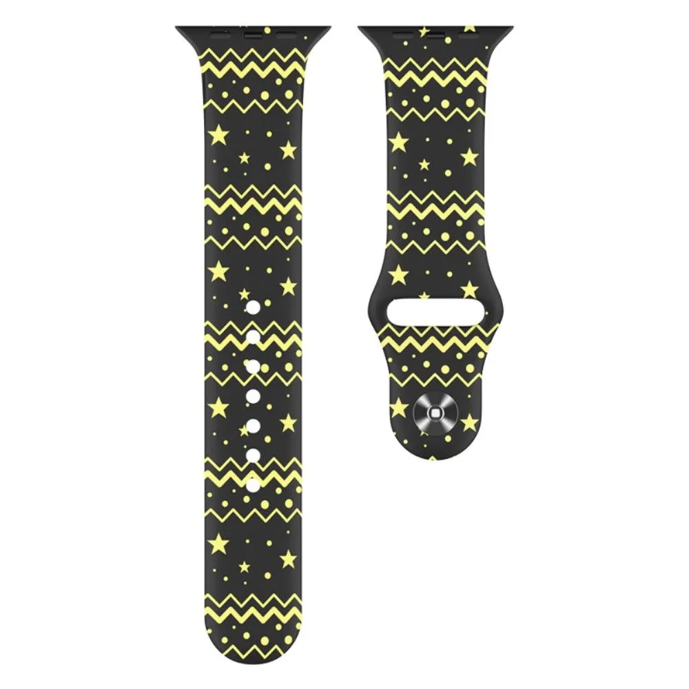 Apple Watch (45mm) christmas pattern silicone watch strap - Christmas Starry Sky / Size: L