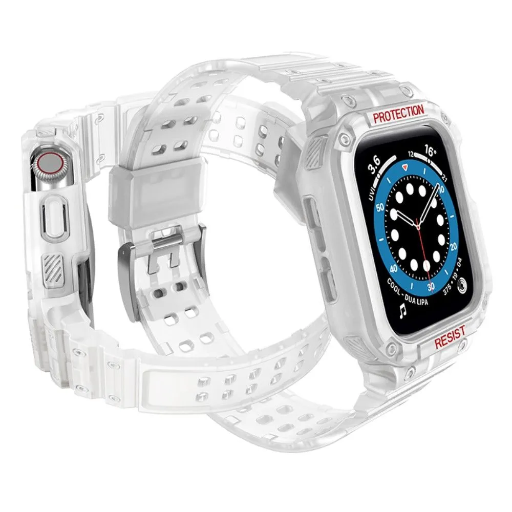 Apple Watch (45mm) contrast color TPU watch strap - White / White