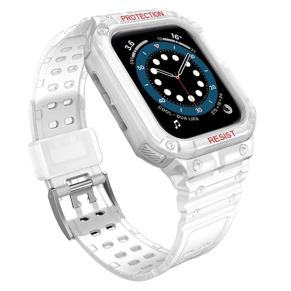 Apple Watch (45mm) contrast color TPU watch strap - White / White