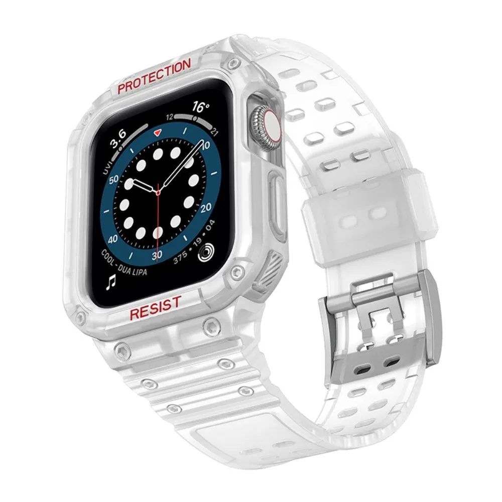 Apple Watch (45mm) contrast color TPU watch strap - White / White