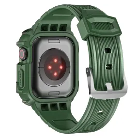 Apple Watch (45mm) dual color TPU cover with watch strap - Grass Green / Green