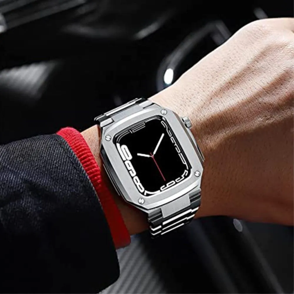 Apple Watch (45mm) stainless steel double fold buckle watch strap - Silver