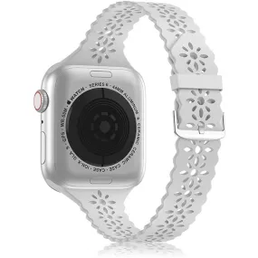 Apple Watch (45mm) stylish blossom silicone watch strap - Grey