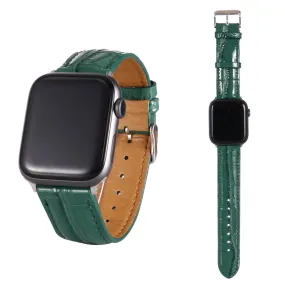 Apple Watch Series 5 / 4 40mm leather case with crocodile pattern - Green