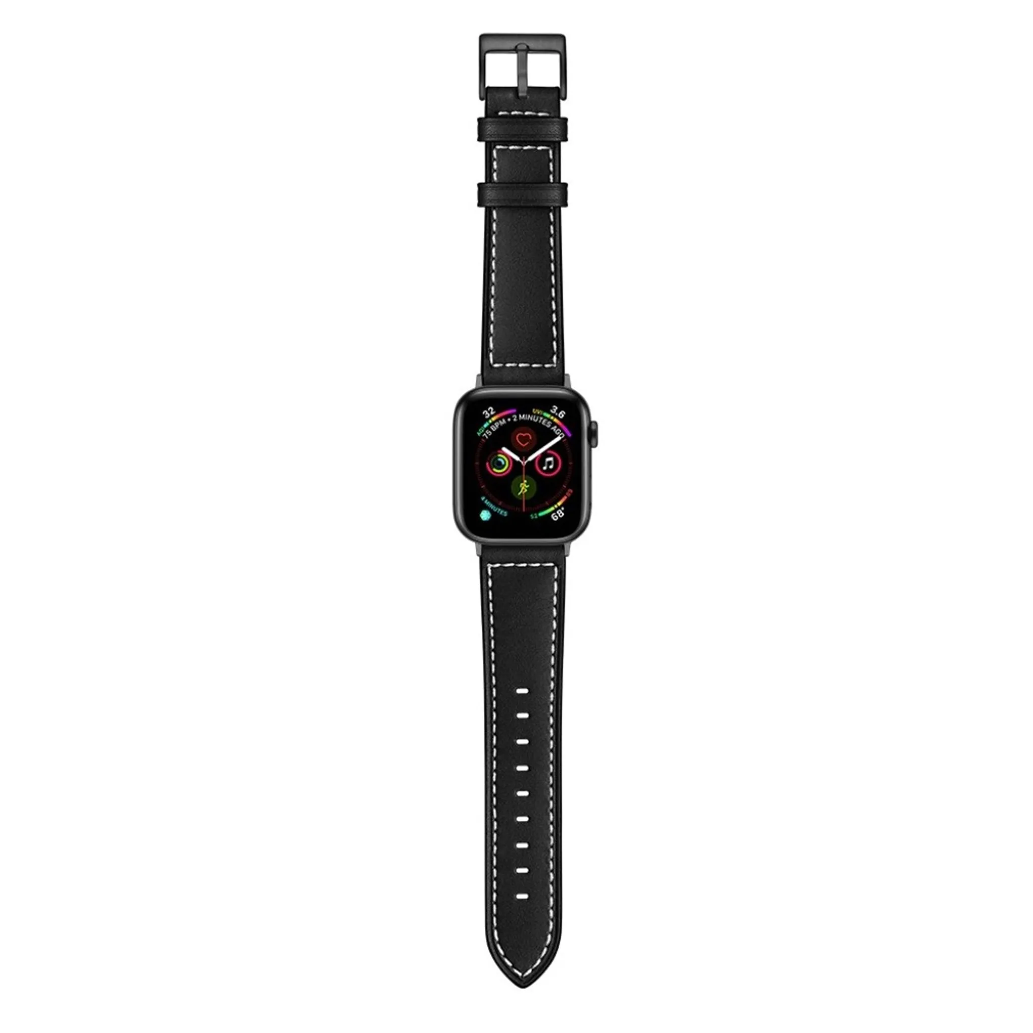 Apple Watch Series 5 44mm classic genuine leather watch band - Black