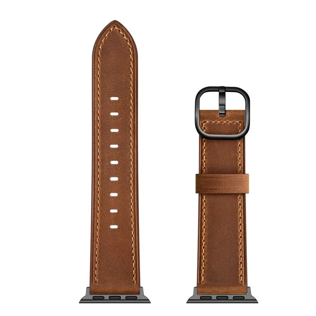 Apple Watch Series 6 / 5 44mm genuine leather watch band - Dark Brown