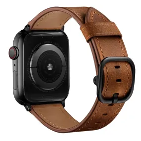 Apple Watch Series 6 / 5 44mm genuine leather watch band - Dark Brown