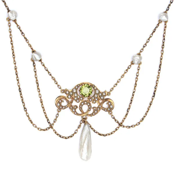 Art Nouveau Peridot Necklace #VP160630-05