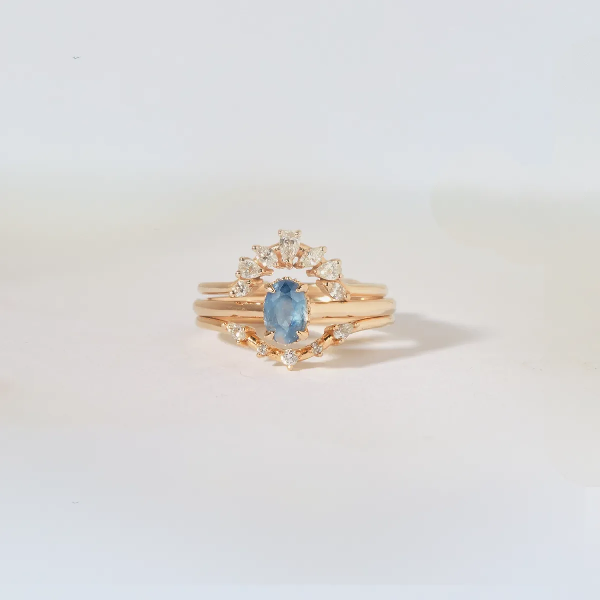 astral love one-of-a-kind - 14k yellow gold ring, blue sapphire