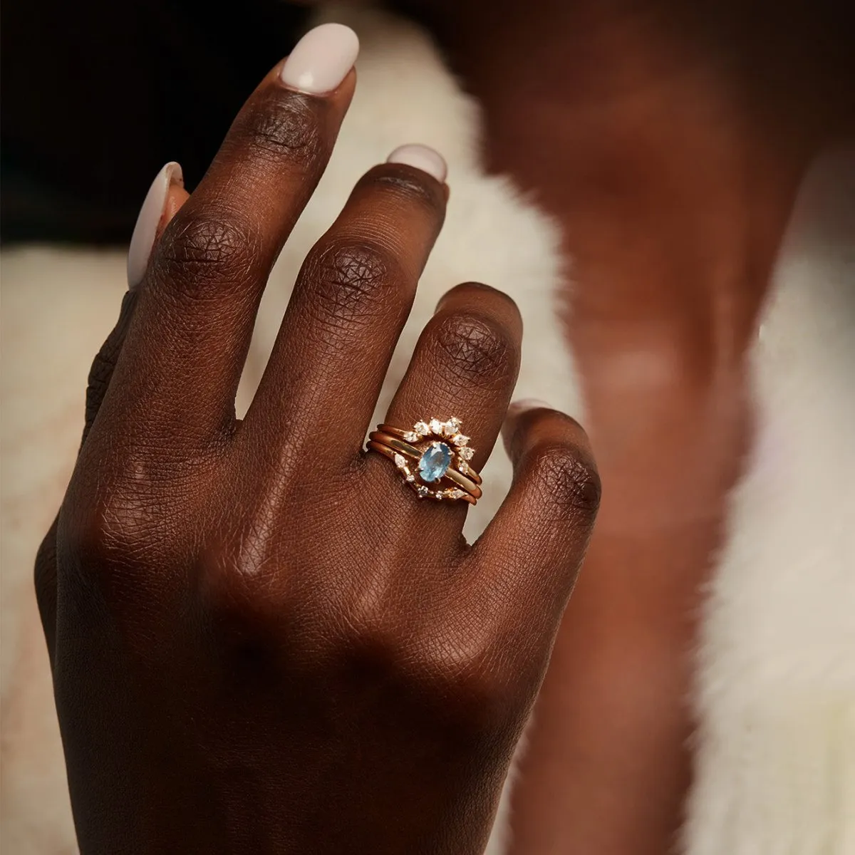 astral love one-of-a-kind - 14k yellow gold ring, blue sapphire