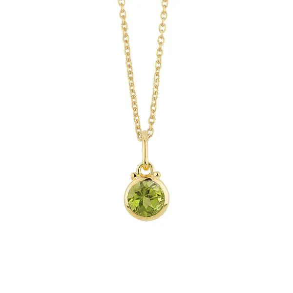 August Birthstone Charm Necklace in Gold