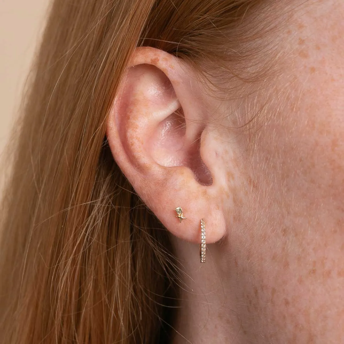 August Peridot Birthstone Earrings in Solid Gold