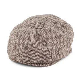 Baby Herringbone Newsboy Cap - Brown