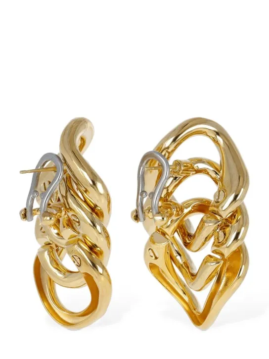 Balenciaga   Linked brass earrings 