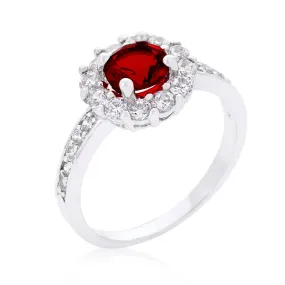 Belle Garnet Red Halo Engagement Cocktail Ring | 2.2ct