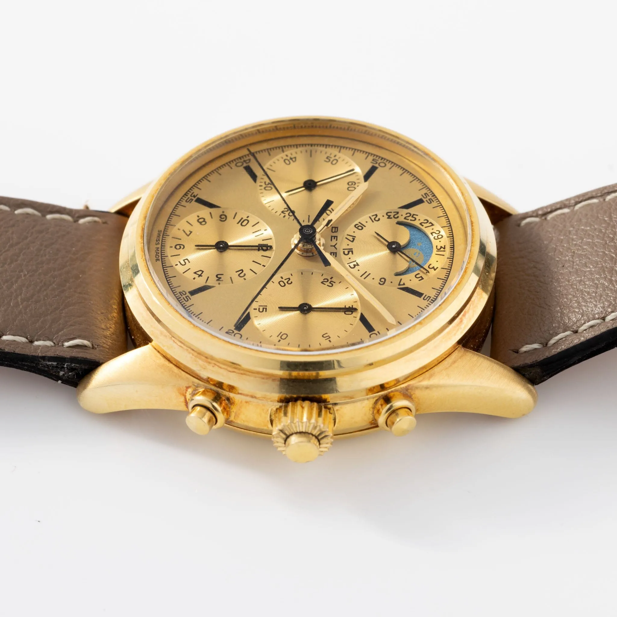 Beyer Split Seconds Moon Phase Chronograph in 18kt Yellow Gold