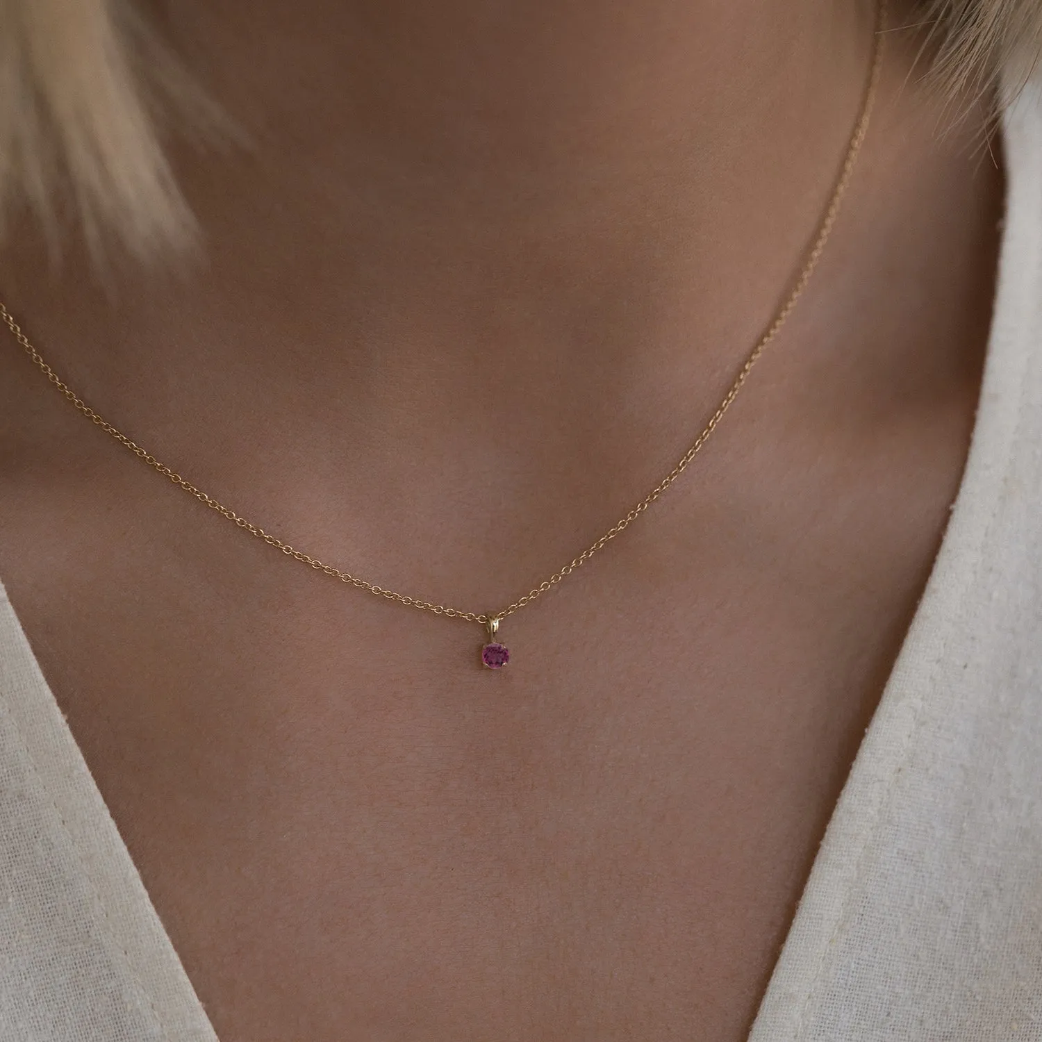 Birthstone Necklace | Gold & Garnet