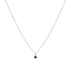 Birthstone Necklace | Silver & Garnet