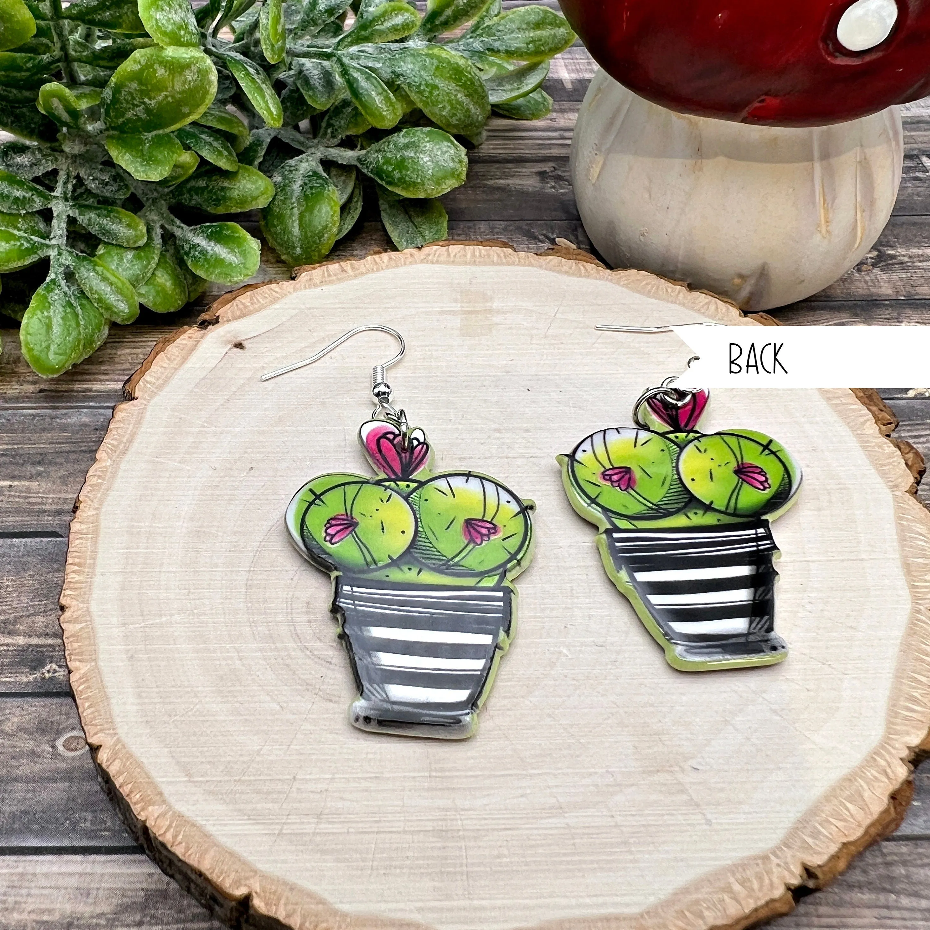 Cactus Boobs Plant Earrings