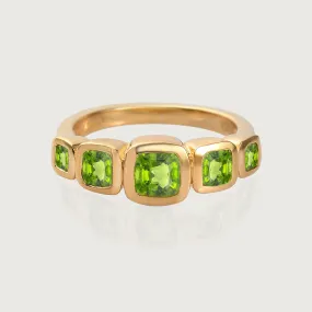 Candy Peridot Stone Ring   Gold Secret Heart Necklace