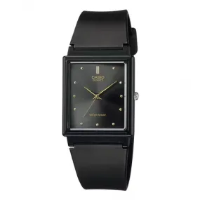 Casio Rectangular Analogue Black Dial Resin Strap Unisex Watch| MQ-38-1ADF