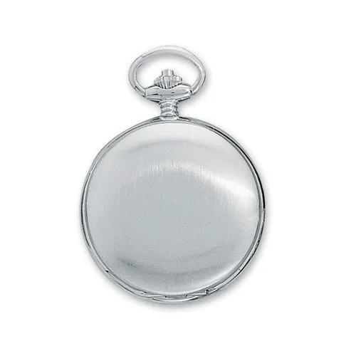 Charles Hubert Satin Chrome-finish Off White Dial Pocket Watch