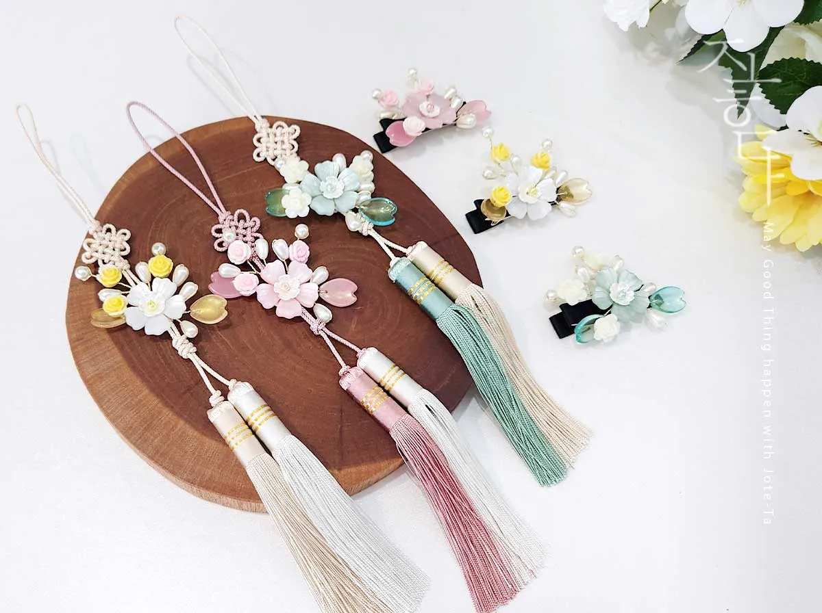 Cherry Blossom & Rose Tassel Norigae (3 Colors)