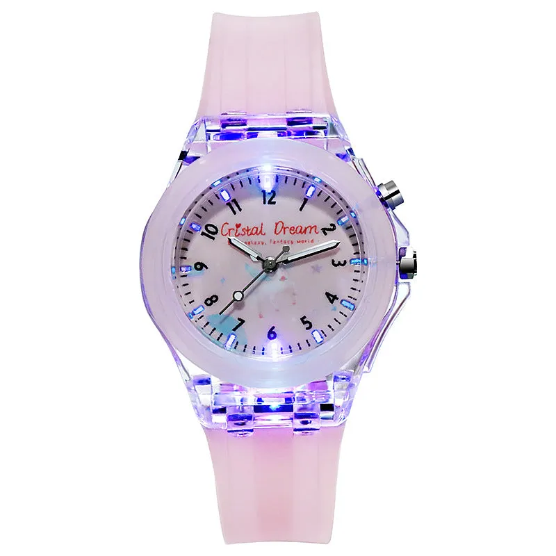 Children's Watch Luminous Led Watch Boys and Girls Primary School Student Watch Cartoon Luminous Fashion Watch