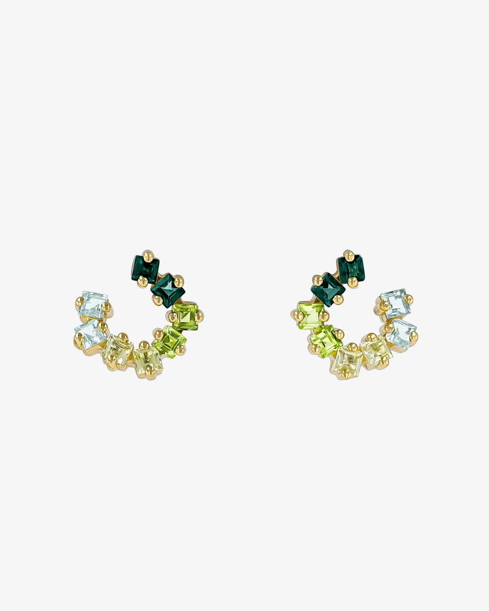 Cierra Green Ombre Mini Sideways Hoops