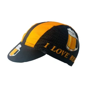 Classic I Iove Beer Polyester Cycling Caps Spring Summer Yellow Black Breathable For Bicycle Men  Women Wear Bandana