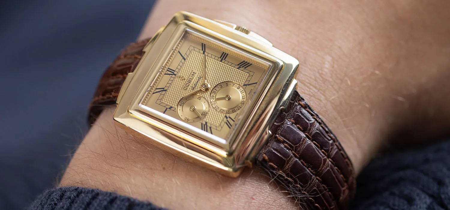 Corum Quadratus 74.121.56 Yellow Gold Square Dress Watch