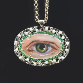 Custom Miniaturist Portrait: The Lover's Eye Necklace