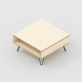 Custom Plywood Coffee Table with Box Storage and Hairpin Legs