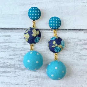 Cute As A Button Earrings in Cornflower Blue