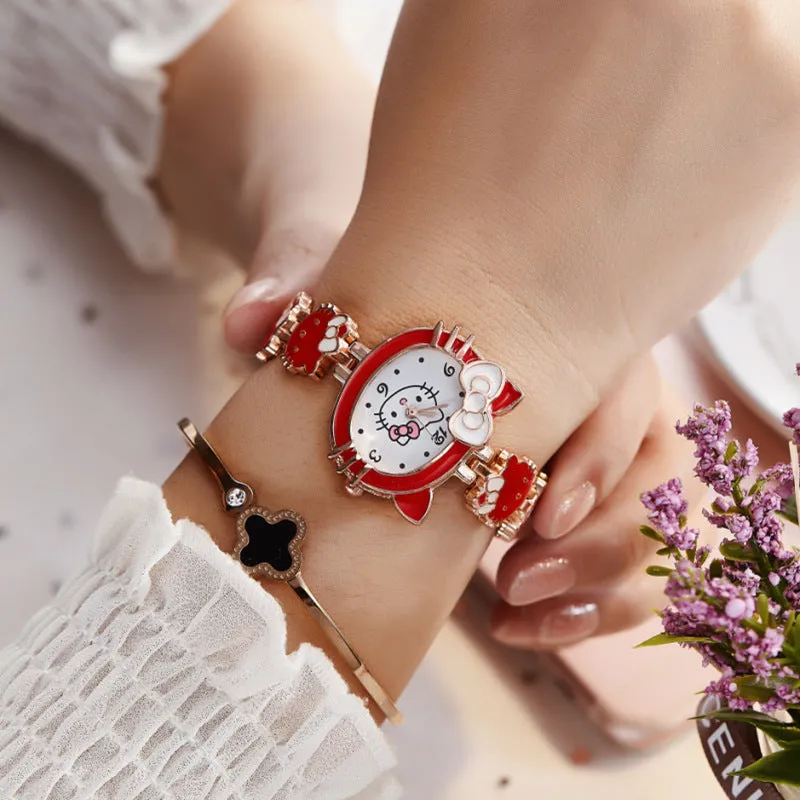 Cute Fashion Children's Watch Student Children Hello Kitty Watch Women's Electronic Quartz Watch