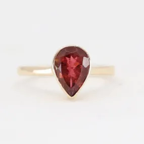 Dark Raspberry Tourmaline 9k Yellow Gold