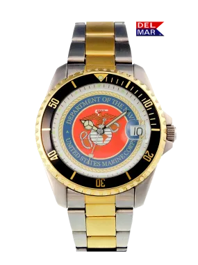 Del Mar Watches Men's Marine Military Watch - Two-Tone Bracelet #50496