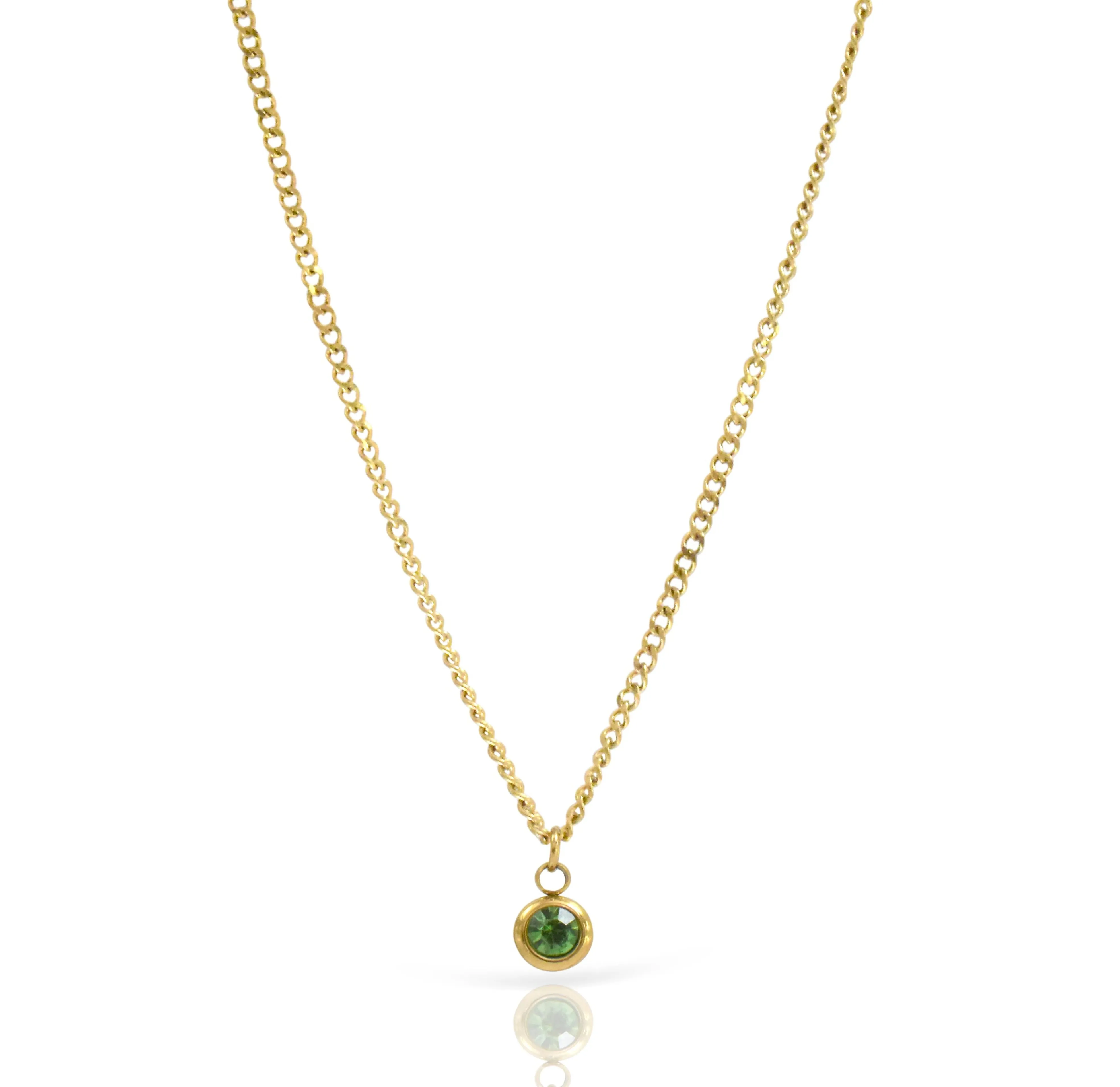 DELILAH PERIDOT BIRTHSTONE PENDANT NECKLACE - AUGUST