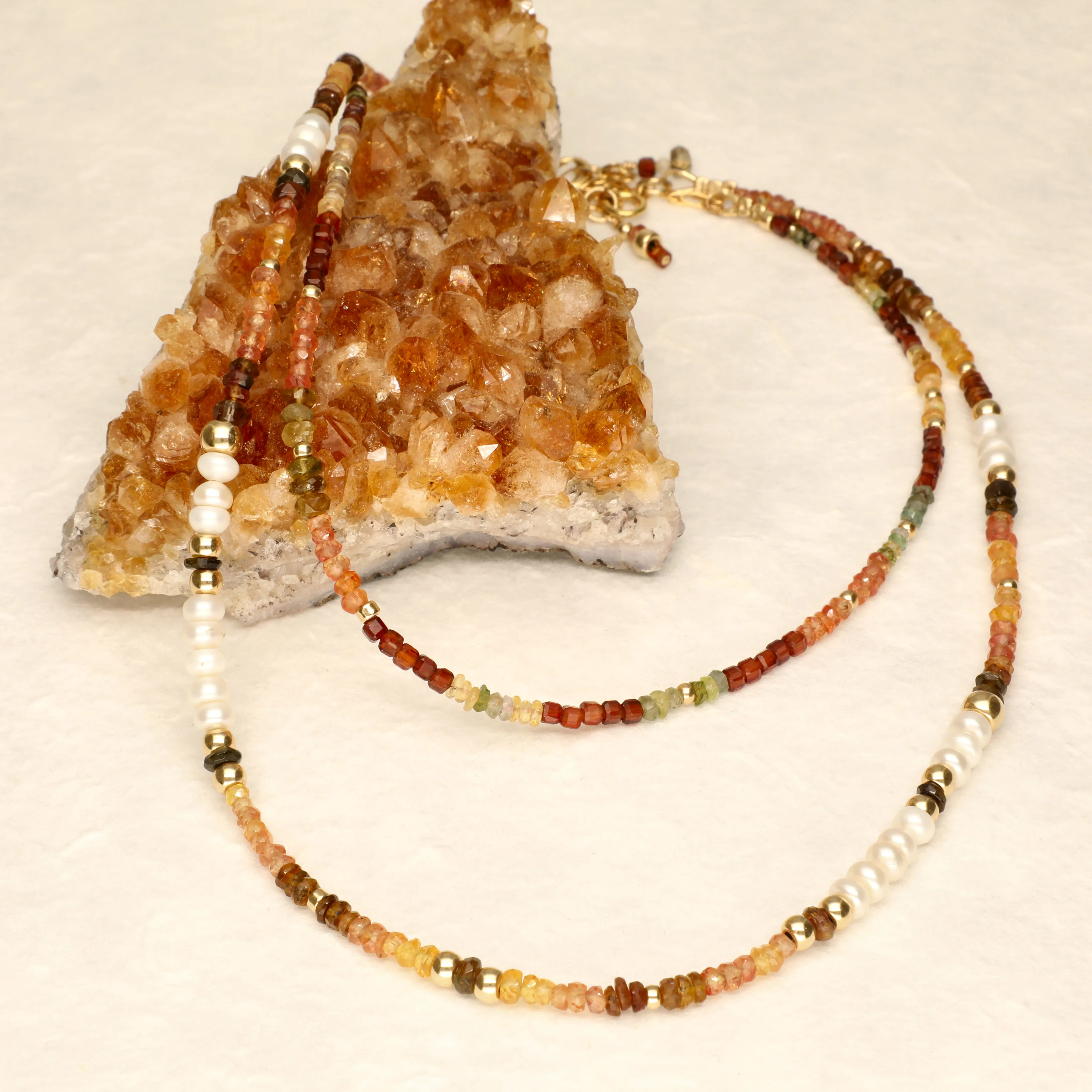 Desert Browns Half Stone Integrated Necklace