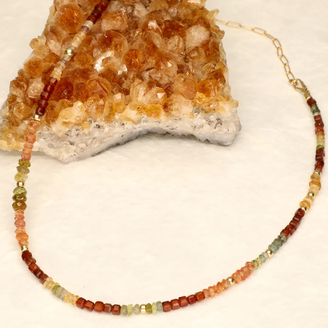 Desert Browns Half Stone Integrated Necklace