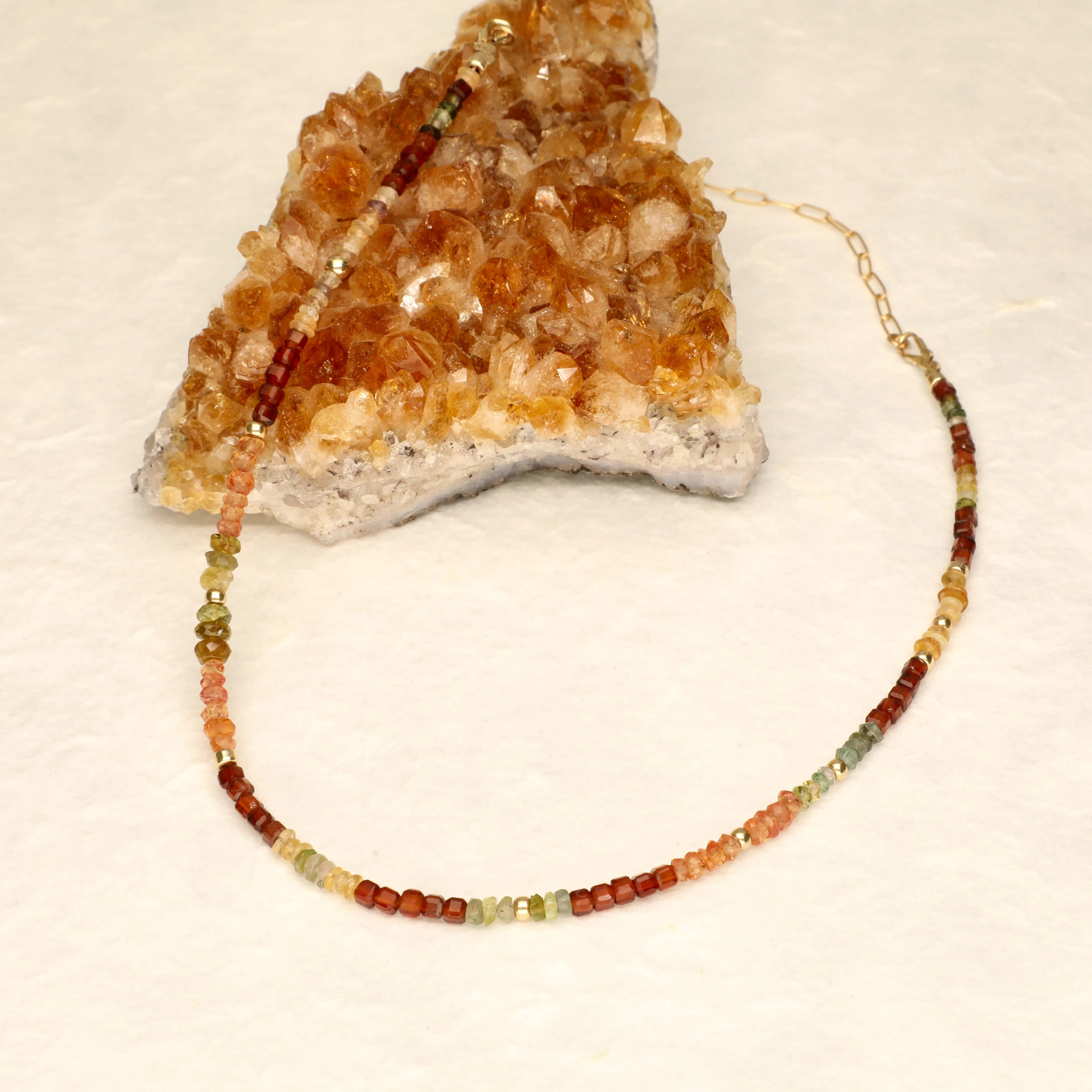 Desert Browns Half Stone Integrated Necklace