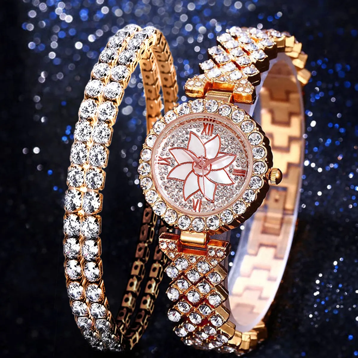 Diamond-Encrusted Starry Bracelet Watch Women's Watch Gift