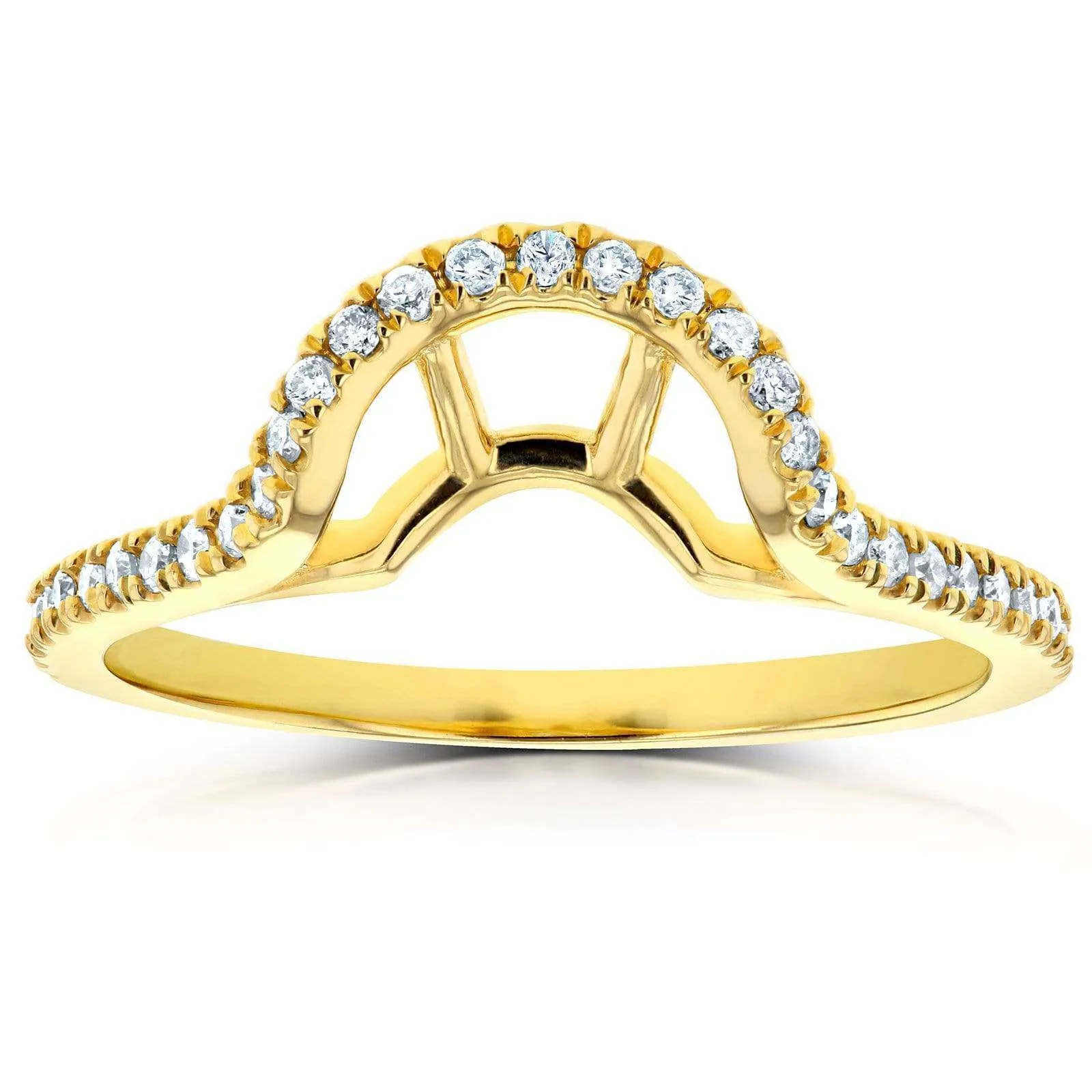 Diamond Notched Basket Curve Wedding Band 1/4 CTW 14k Yellow Gold