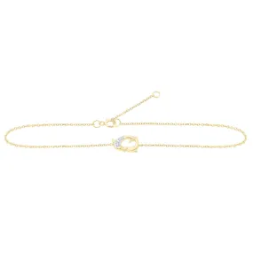 Diamond Two Dolphin Anklet Bracelet Ankle 10k Yellow Gold 9"